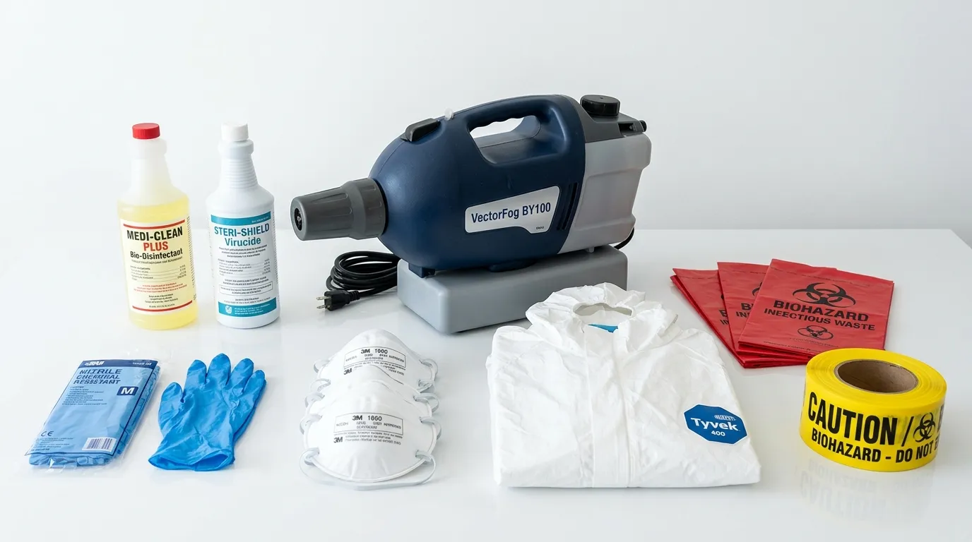 Professional biohazard remediation crew working in Roxboro